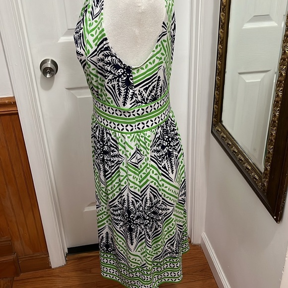 London times Green and Blue Patterned Halter Dress - Picture 2 of 6